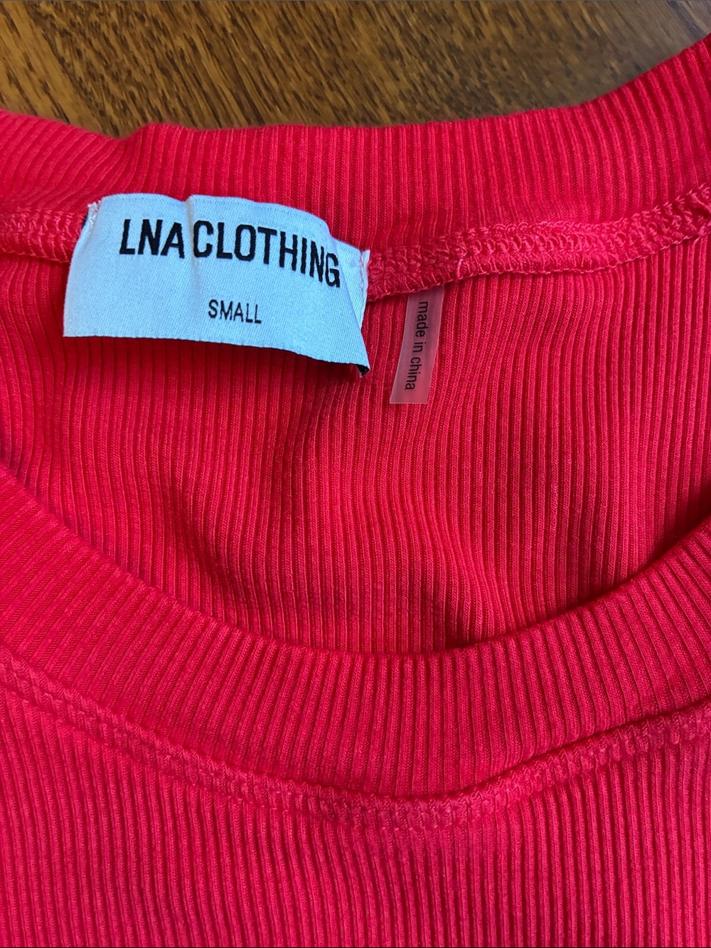 LNA Jones Rib Tank Tank Top - Red - Picture 2 of 3